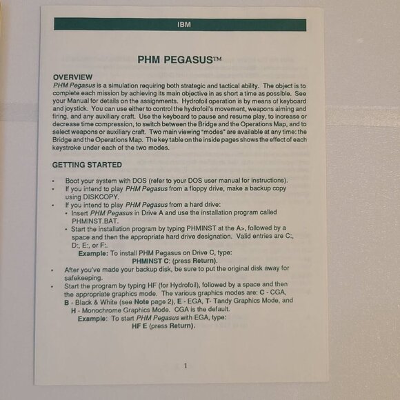 PHM Pegasus - EA Lucasfilm Games - IBM 3.5" & 5.25" Floppy - 1987 - Picture 7 of 9